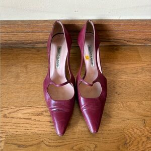 Manolo Blahnik Red Stiletto Heels Classic Design